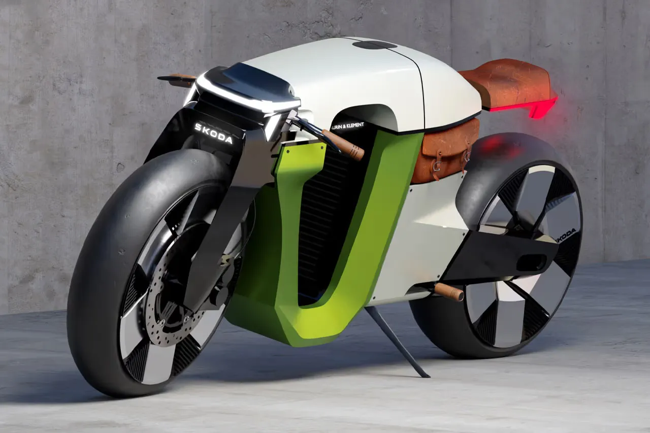 Škoda Unveils Futuristic Slavia B Cafe Racer Concept Inspired by 1899 Icon