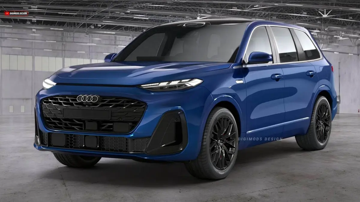 The Audi Q9 is coming! Split headlights, large grille, and V8 power.