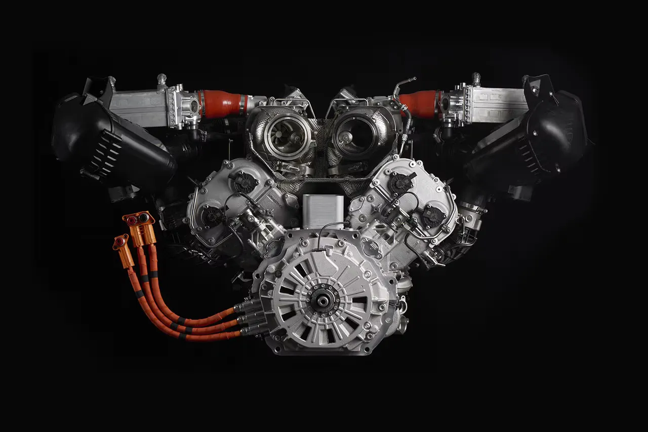 Lamborghini Teases New Hybrid Twin-Turbo V8 for Huracán’s Successor