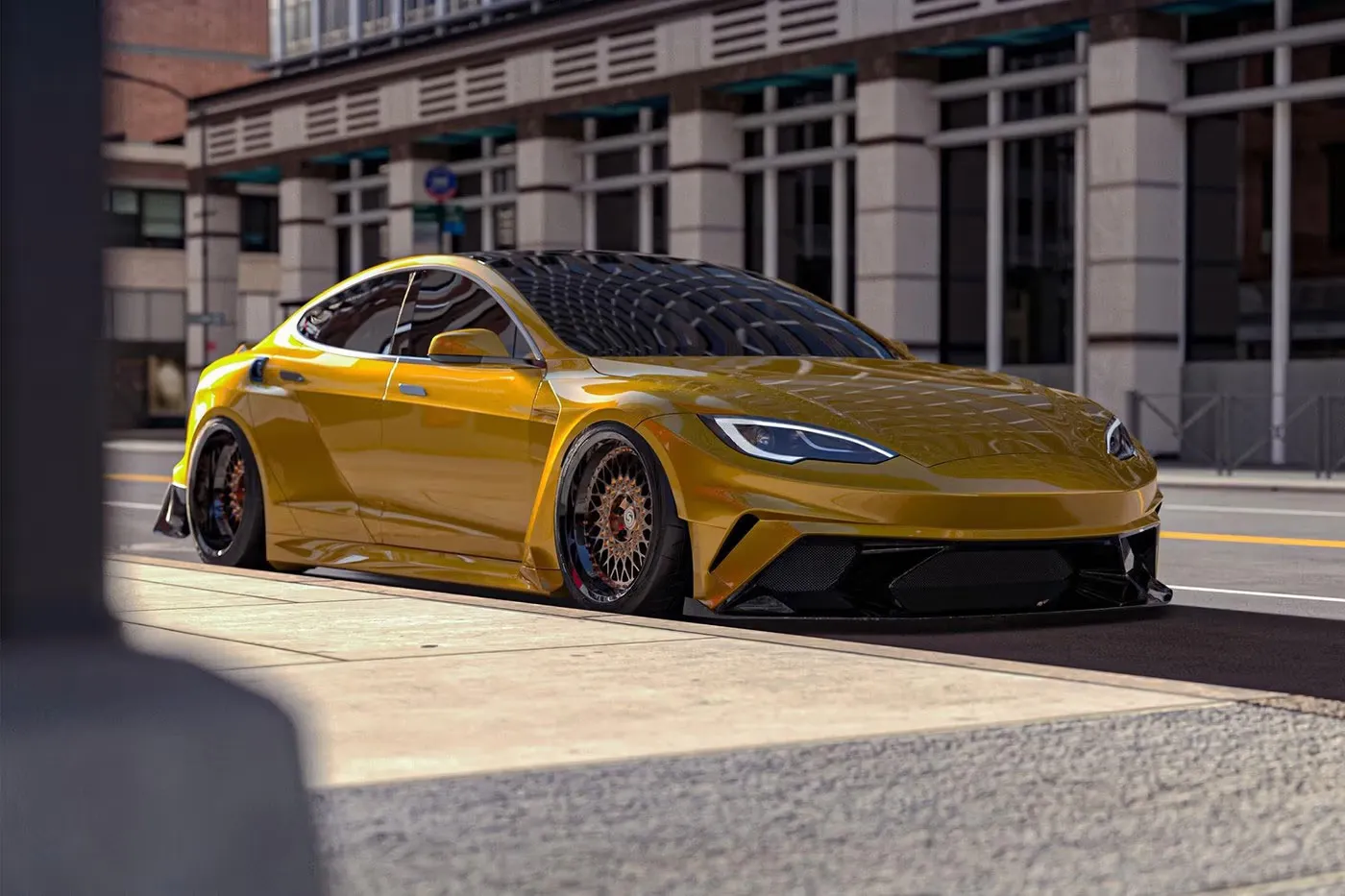 Competition Carbon Reveals Aggressive Tesla Model S Plaid Widebody Kit