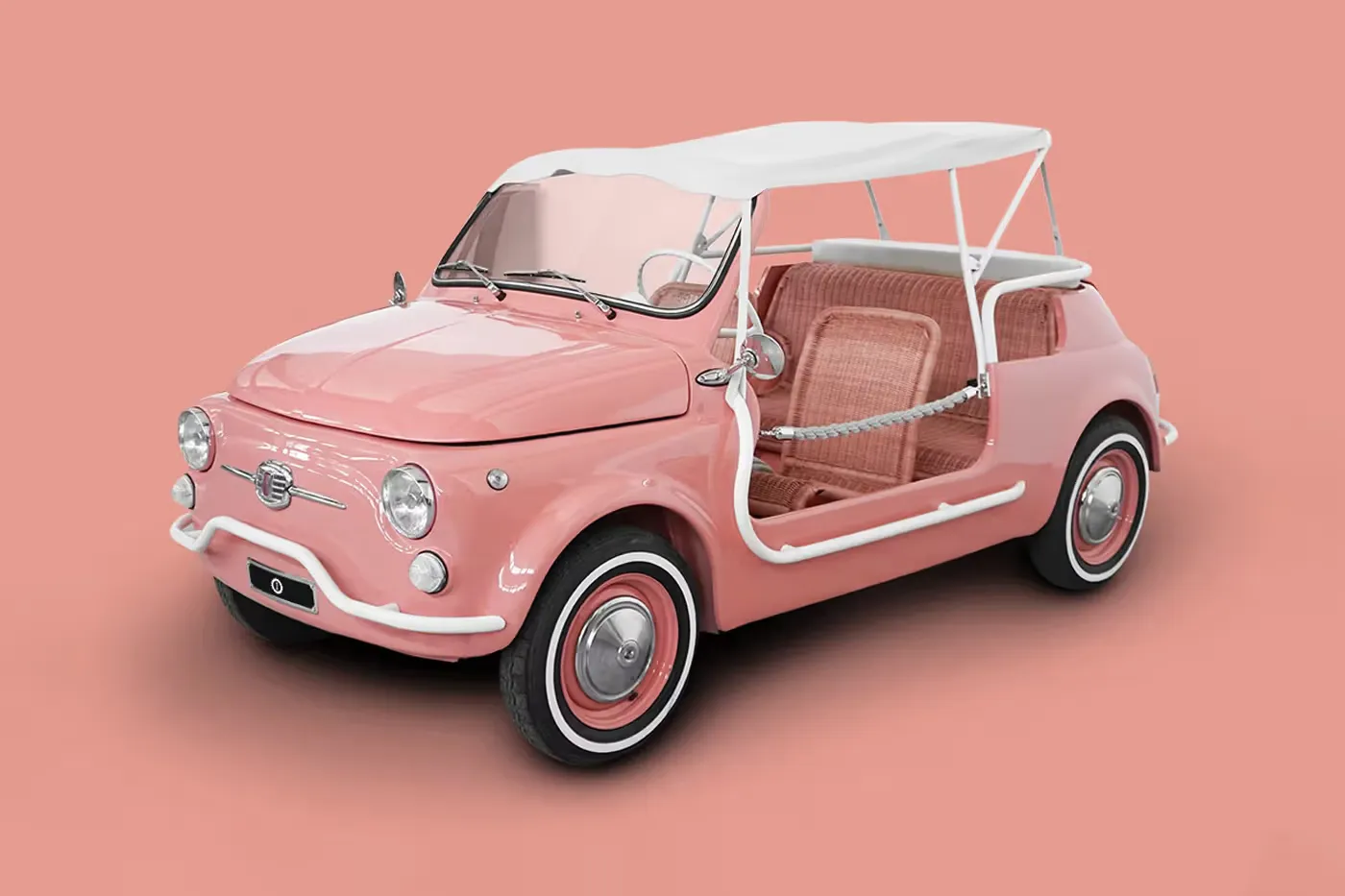 The Electric FIAT 500 Spiaggina Revives Bonacina’s Traditional Rattan Seats