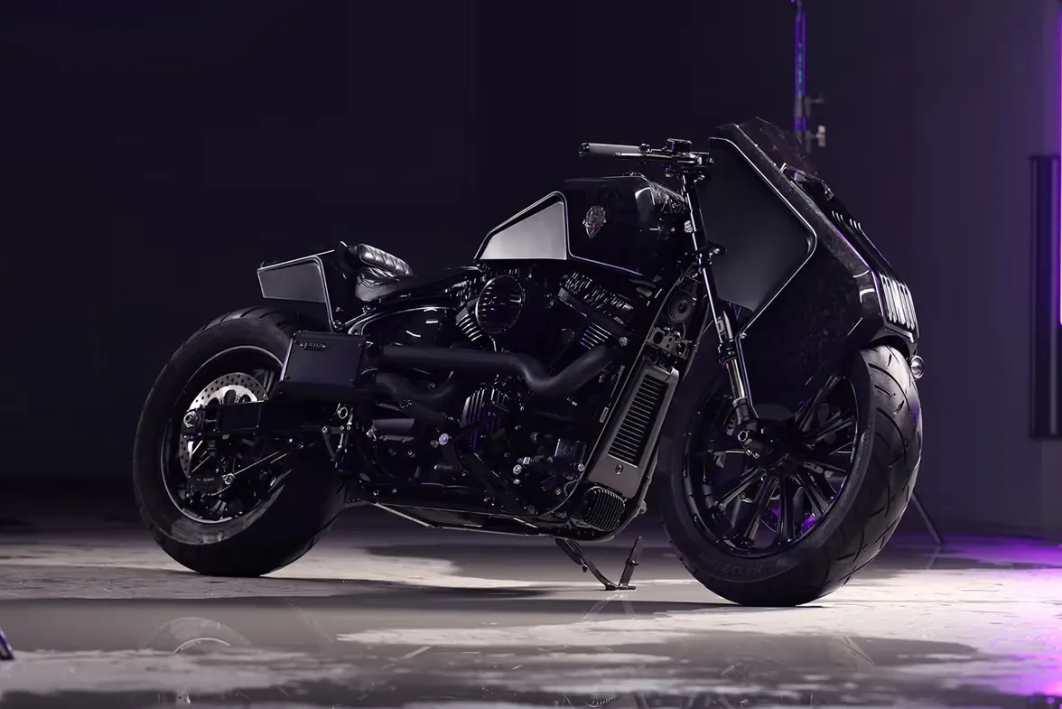 Rough Crafts’ “Cosmos Charger” Is a Harley-Davidson Street Bob With a Sci-fi Makeover