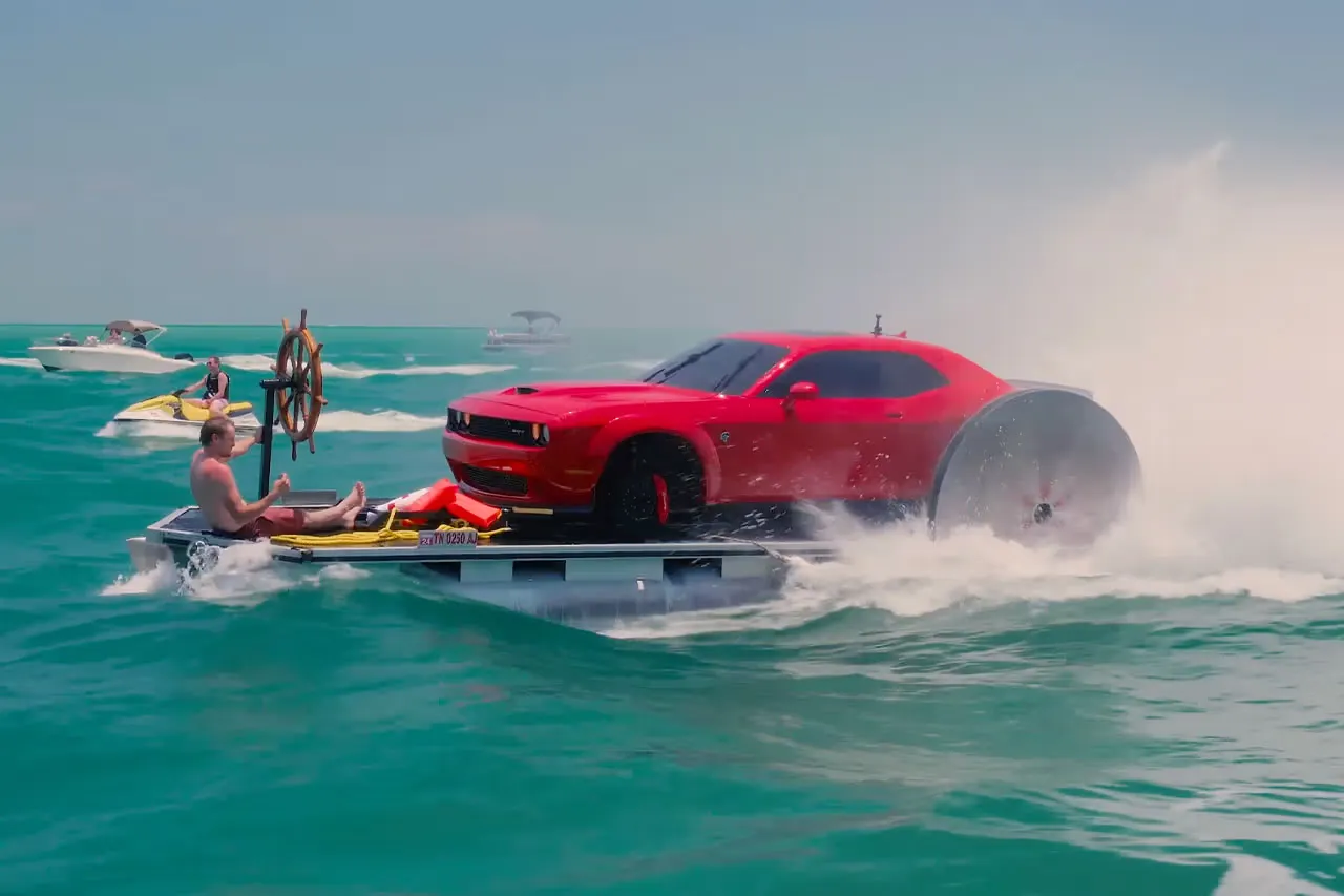 YouTuber WhistlinDiesel Converts 707hp Dodge Challenger Hellcat Into a Boat