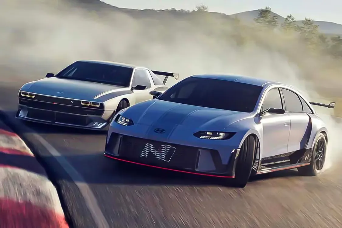 Watch Hyundai’s N Vision 74 and RN22e Concepts Take to the Racetrack